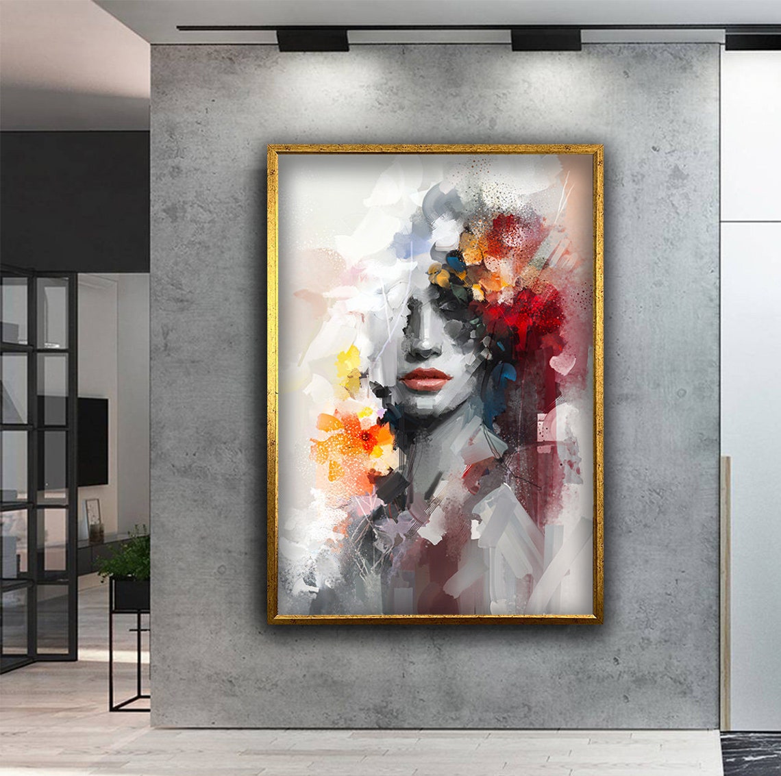 Abstract Woman Print Colorful Woman Portrait Art Colorful Abstract Woman Painting Feminine Woman Wall Decor - Image 4