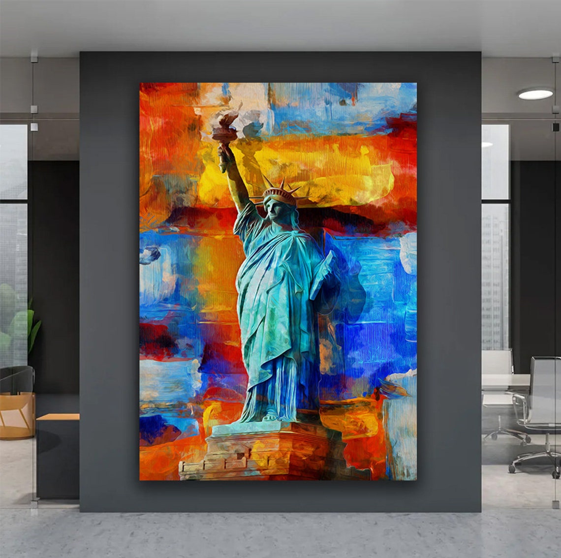 Statue of Liberty Colorful Pop Art New York City Icon Wall Poster