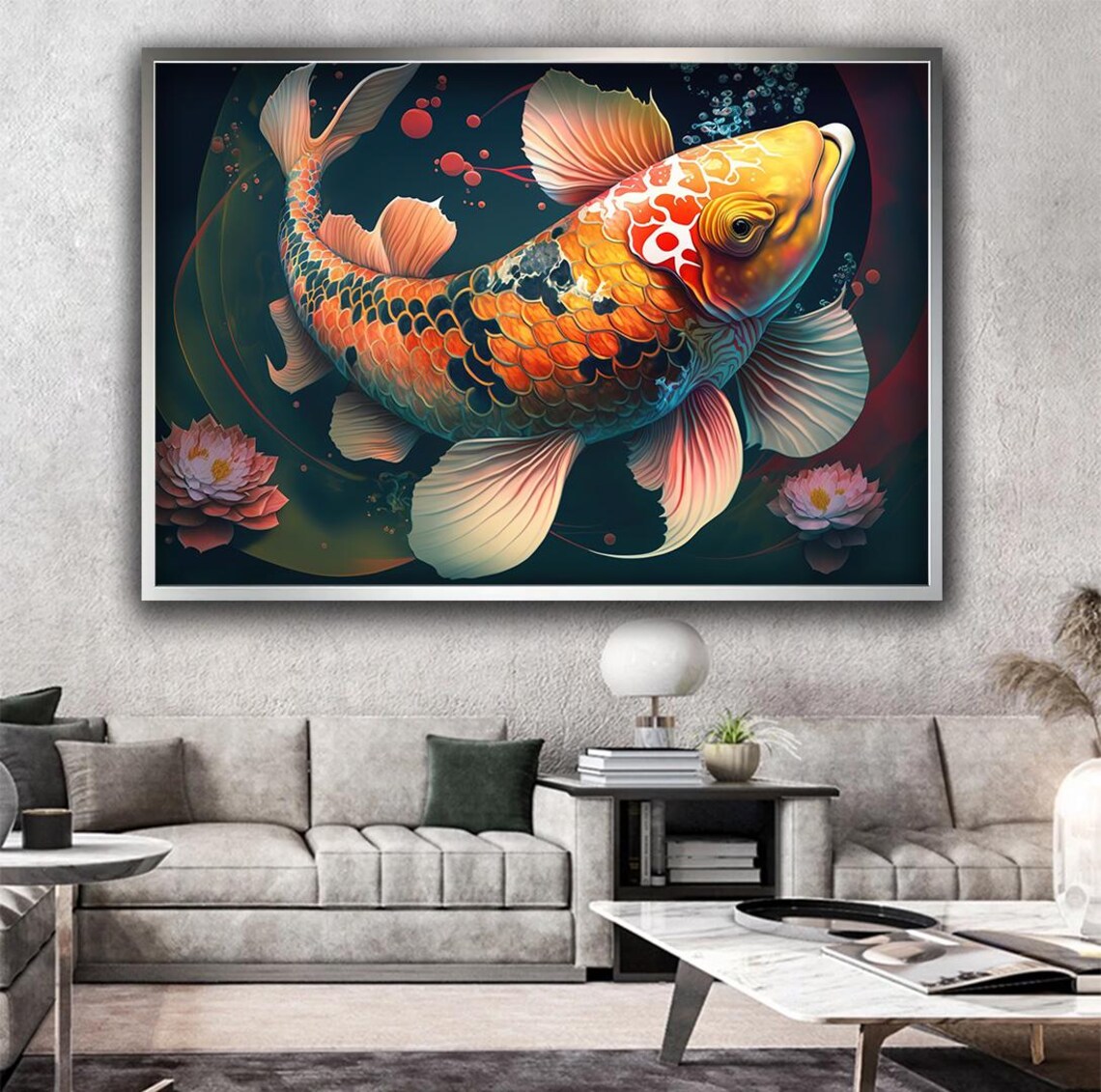 Goldfish Print Orange Goldfish Wall Art Aquarium Decor Ocean Theme Fish Home Decoration Unique Gift Idea For Fish Lovers - Image 3