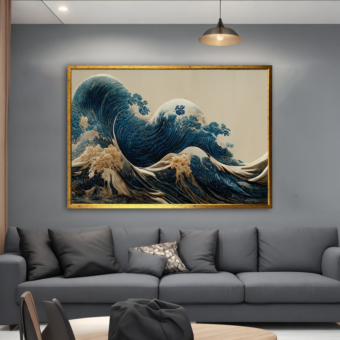 Great Wave Inspired Modern Japanese Ocean Wave Painting Art Poster