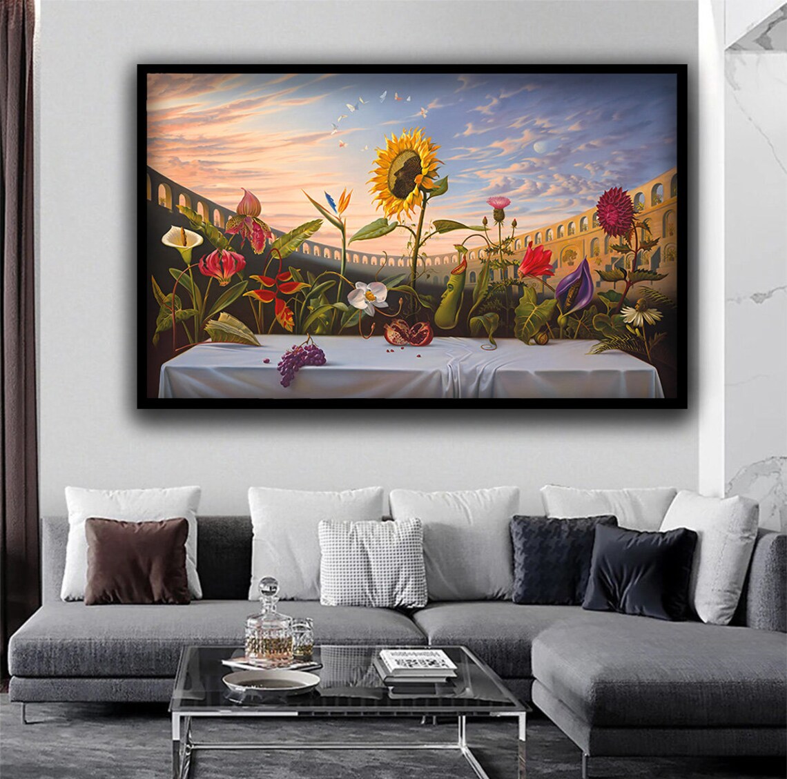 Vladimir Kush Flower Last Supper Surreal Giant Blossom Table Poster - Image 5