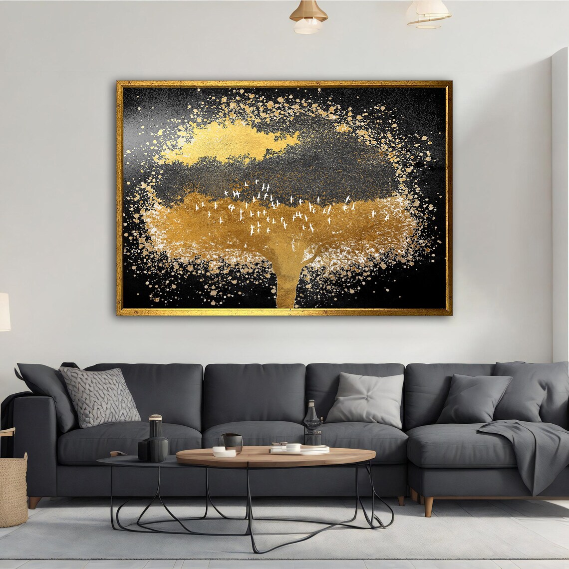 Gold Tree Modern Tree Abstract Wall Art Tree Poster Modern Tree Print Tree Painting Print Gold Tree Modern Wall Art - Image 5