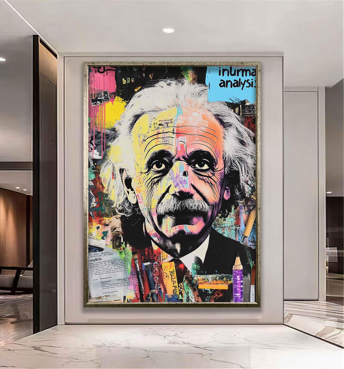 Albert Einstein Graffiti Collage, Modern Wall Art - Image 4