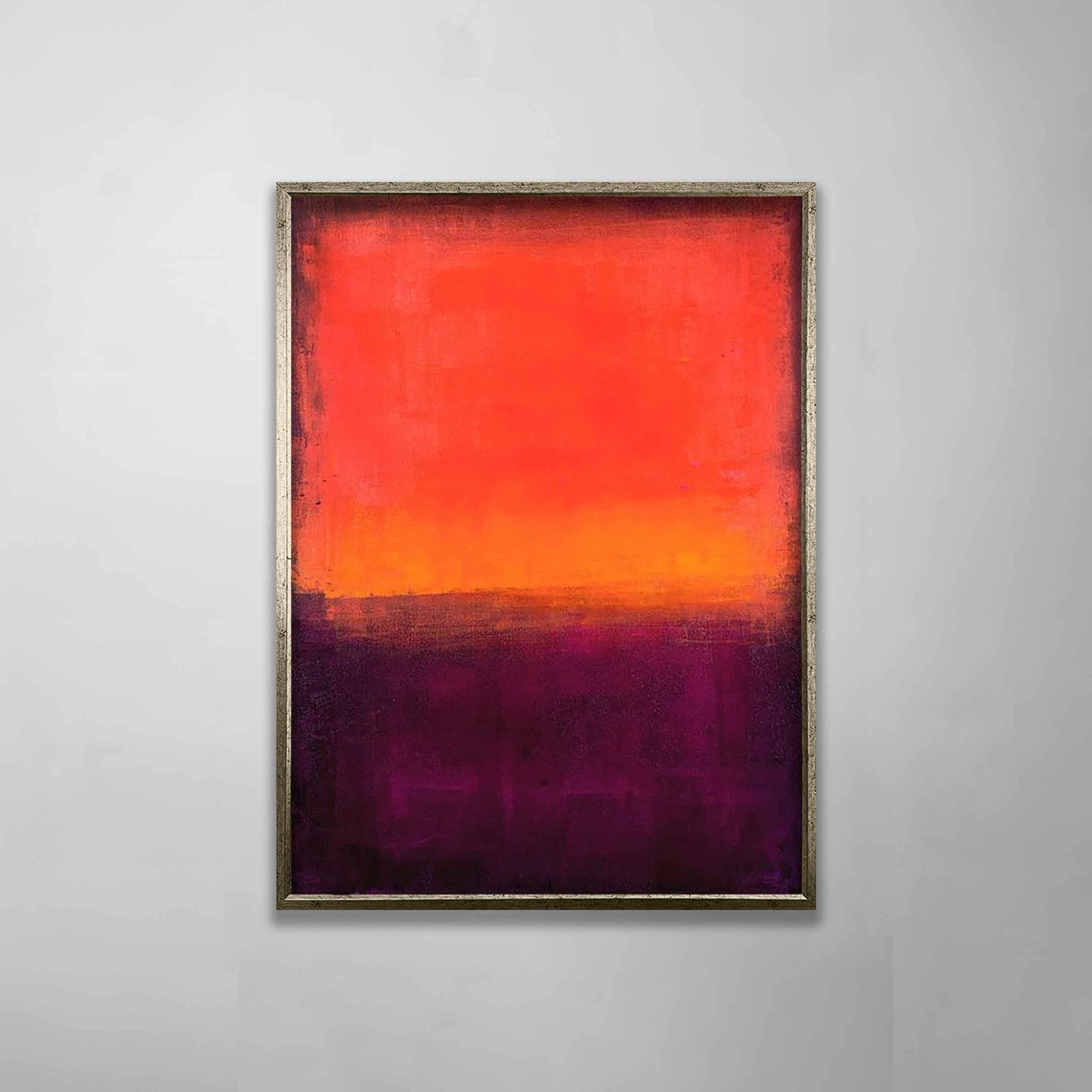 Fiery Orange Red Purple Gradient Abstract Modern Wall Art Poster - Image 2