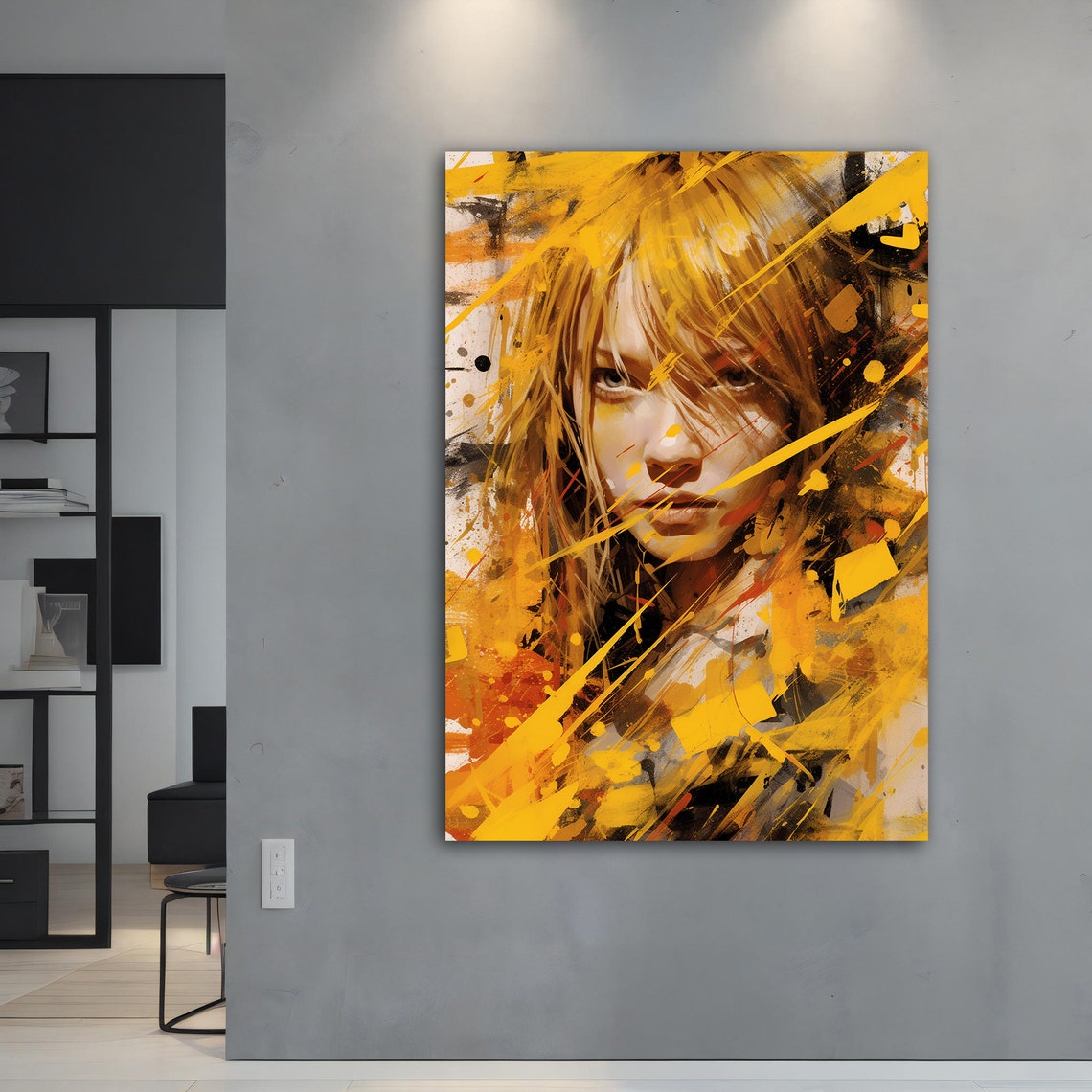 Yellow Modern Woman Wall Art Yellow Modern Woman Print Colorful Abstract Woman Painting Feminine Woman Wall Decor - Image 5