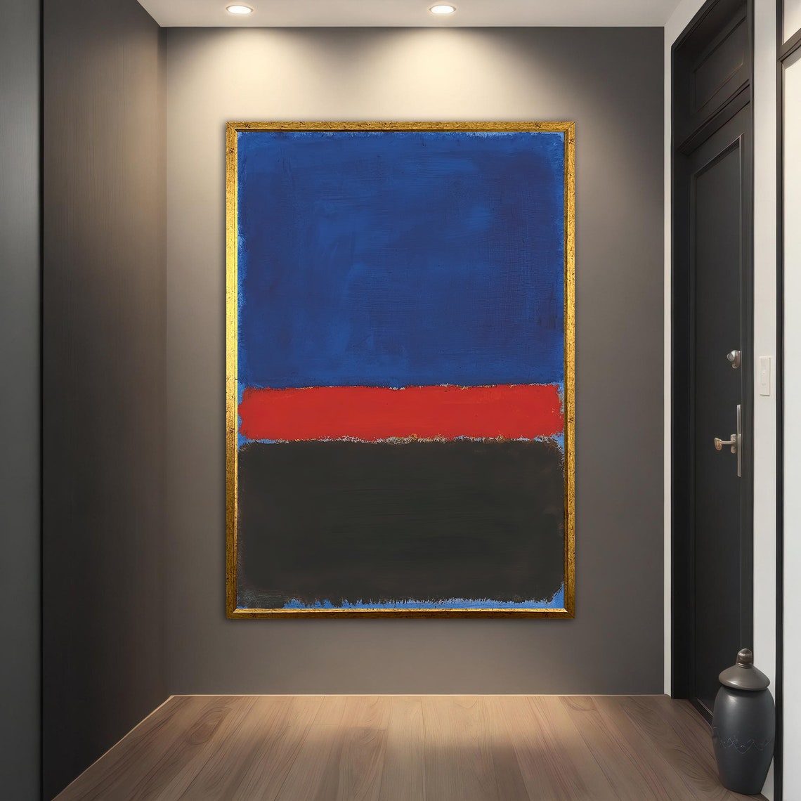 Rothko Style Blue Red Black Bold Color Field Abstract Art Print - Image 4