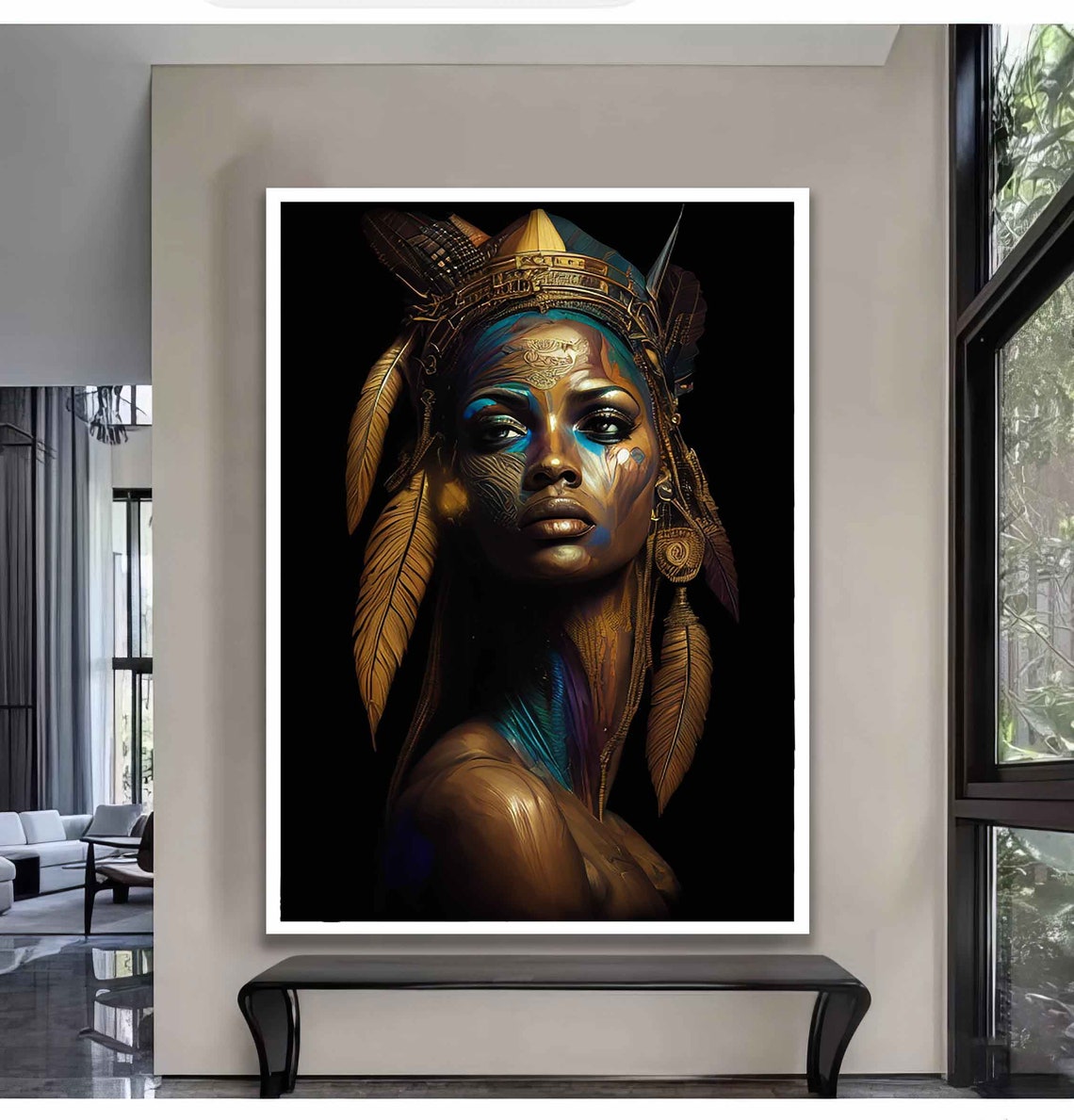 Ethnic Woman Print African Woman Modern Wall Art African Woman Wall Art African Ethnic Beautiful Woman - Image 3