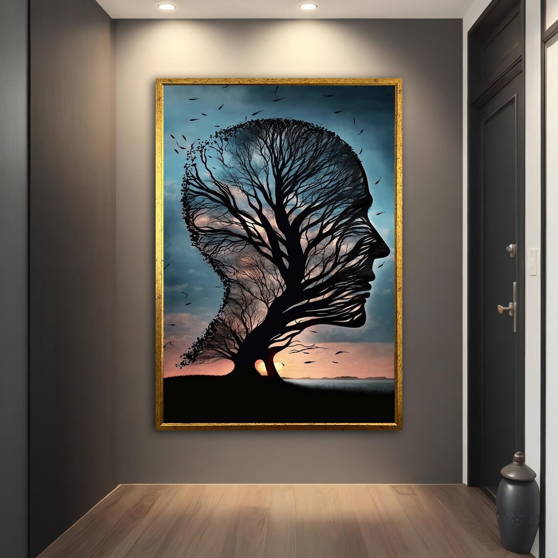 Tree Man Modern Wall Art, Surreal Tree Painting - Image 3