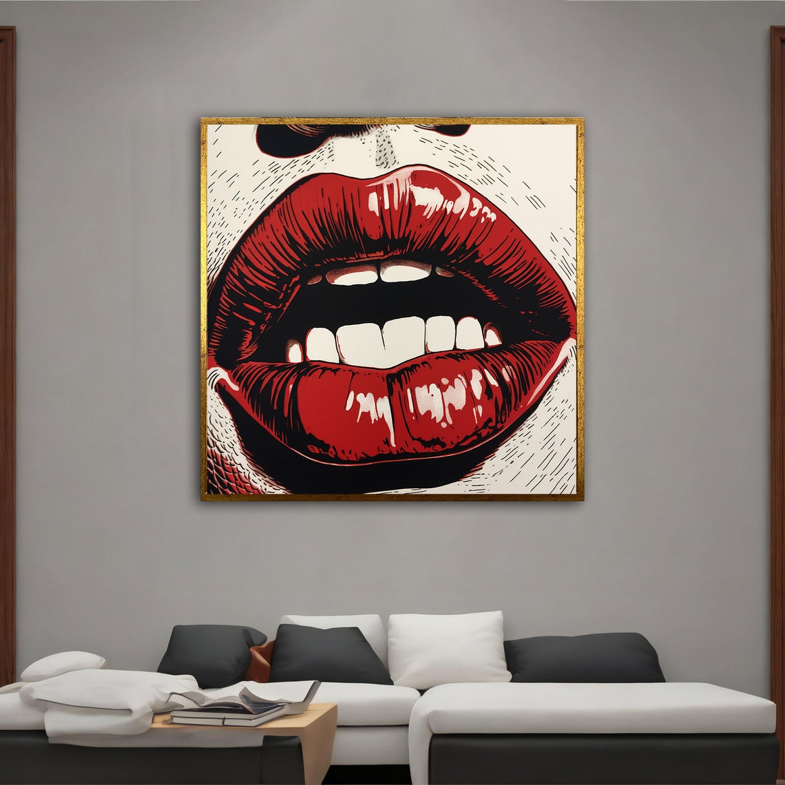 Red Lips Graffiti Pop Art Poster - Image 2