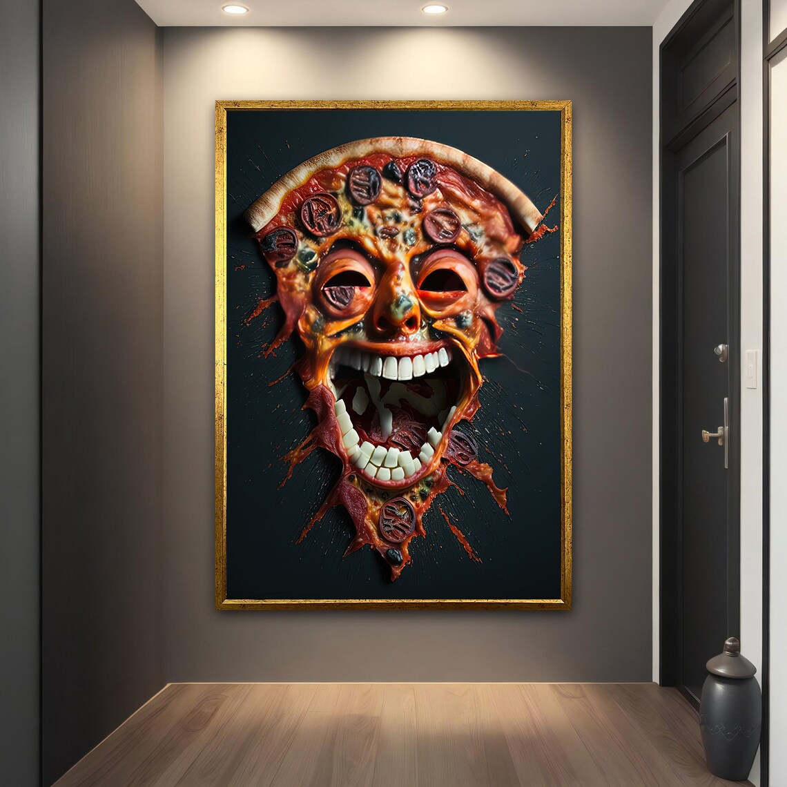 Pizza Face Graffiti Pop Art, Poster Print - Image 2