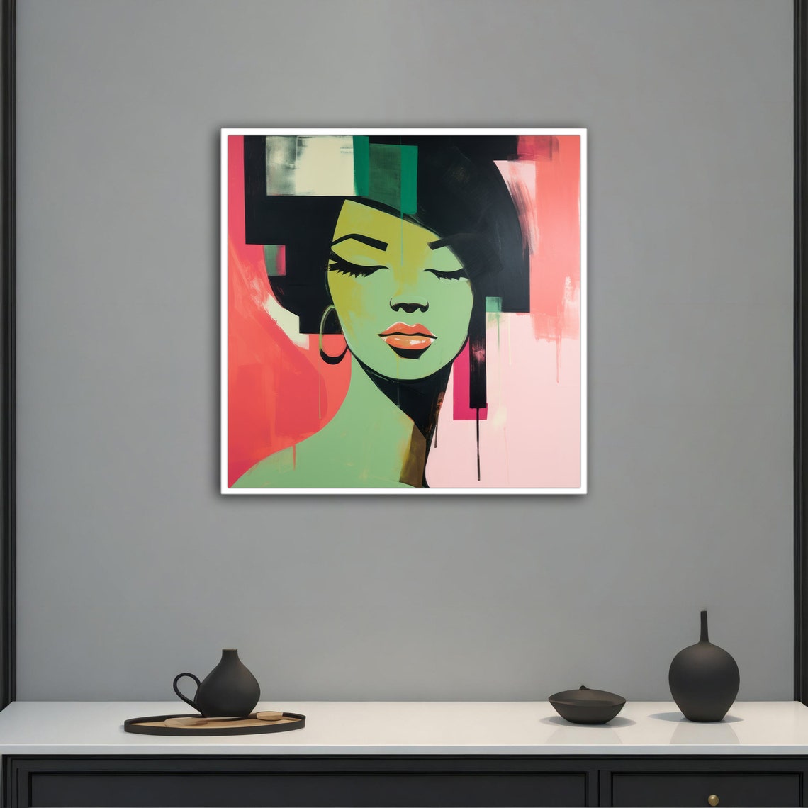 Colorful Woman Abstract Wall Art Colorful Modern Woman Print Colorful Woman Abstract Painting Feminine Woman Wall Decor - Image 5