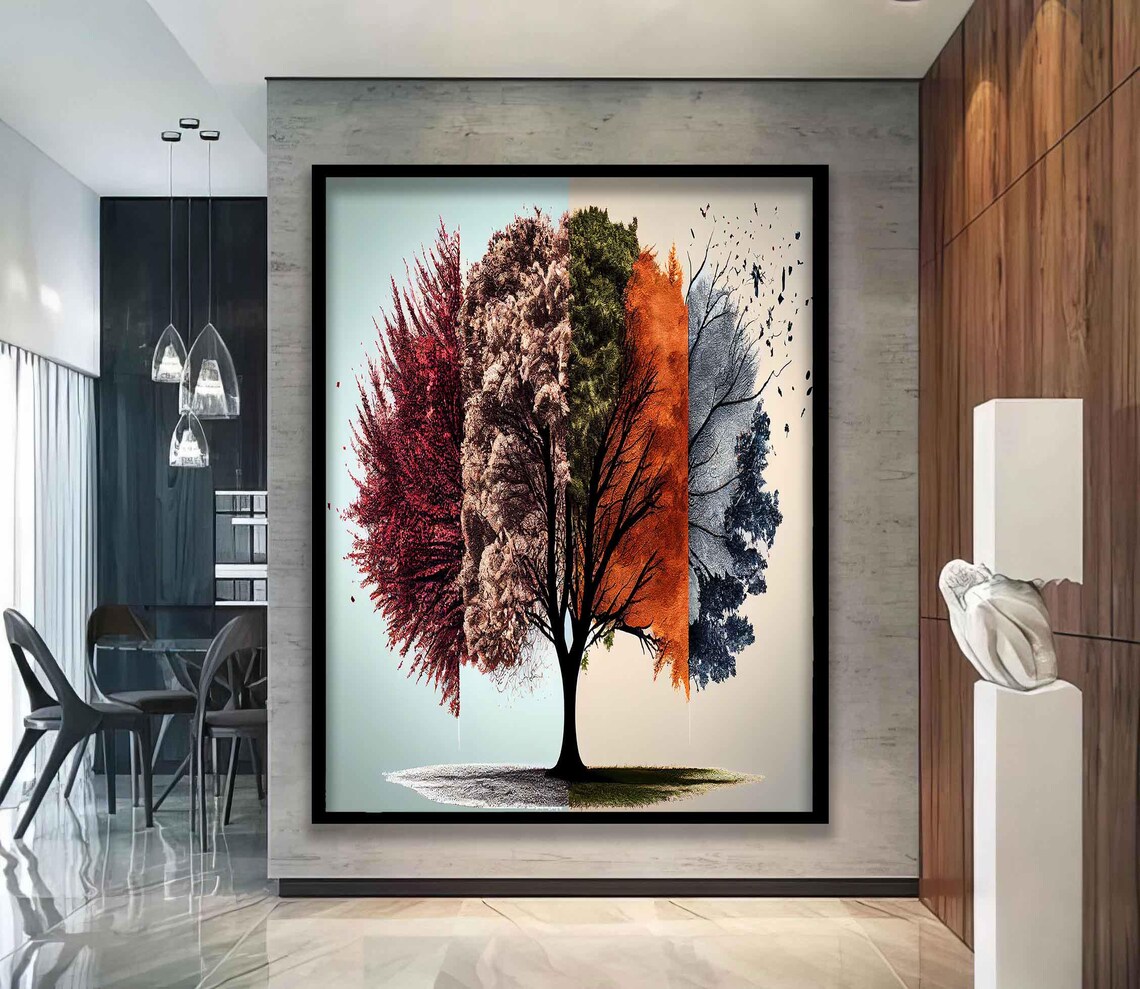 Four Season Tree, Modern Tree Art