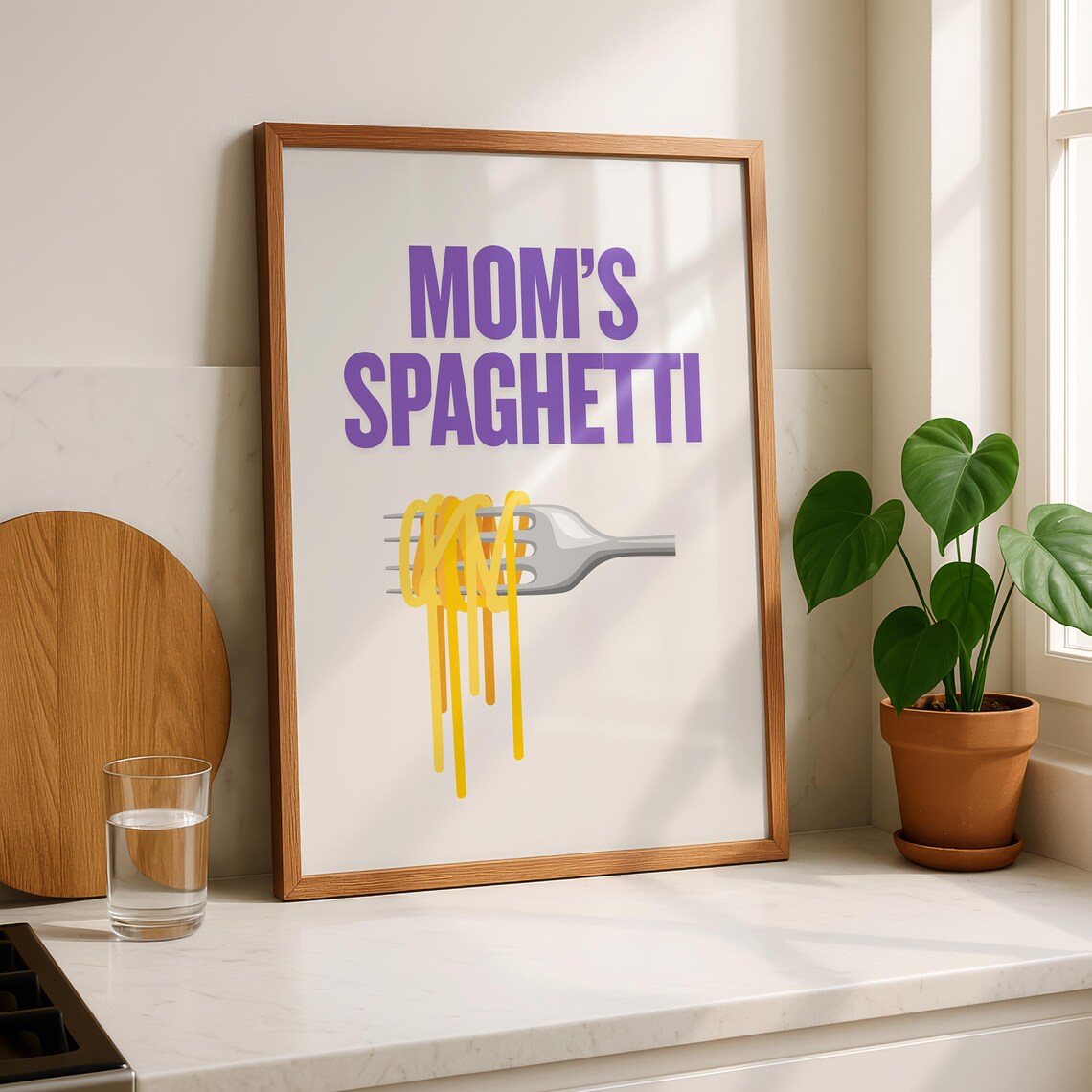 Moms Spaghetti Funny Kitchen Music Lyric Art Print