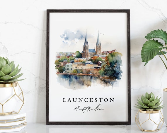Launceston Wall Art Australia Poster Wedding Gift Birthday Present Custom Text Personalized