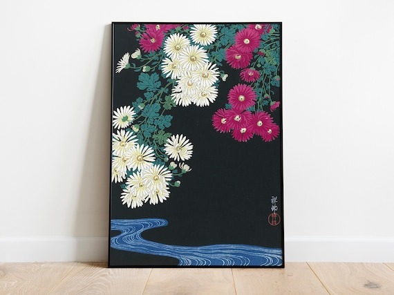 Ohara Koson Chrysanthemums Japanese Art Print