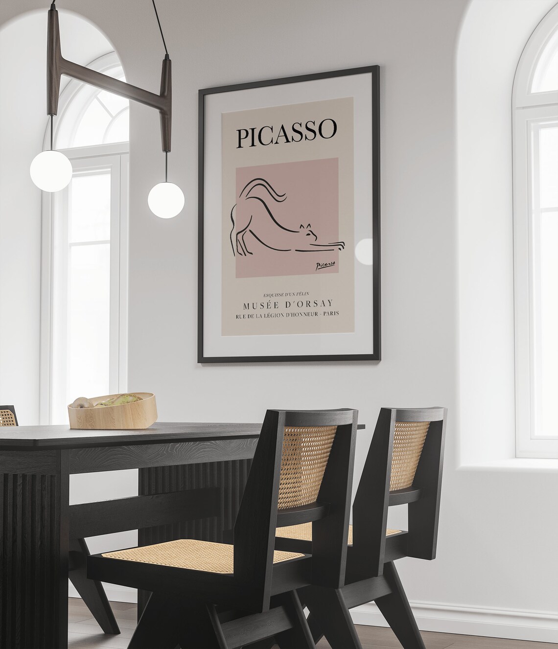 Picasso The Cat Vintage Line Art Poster - Image 3