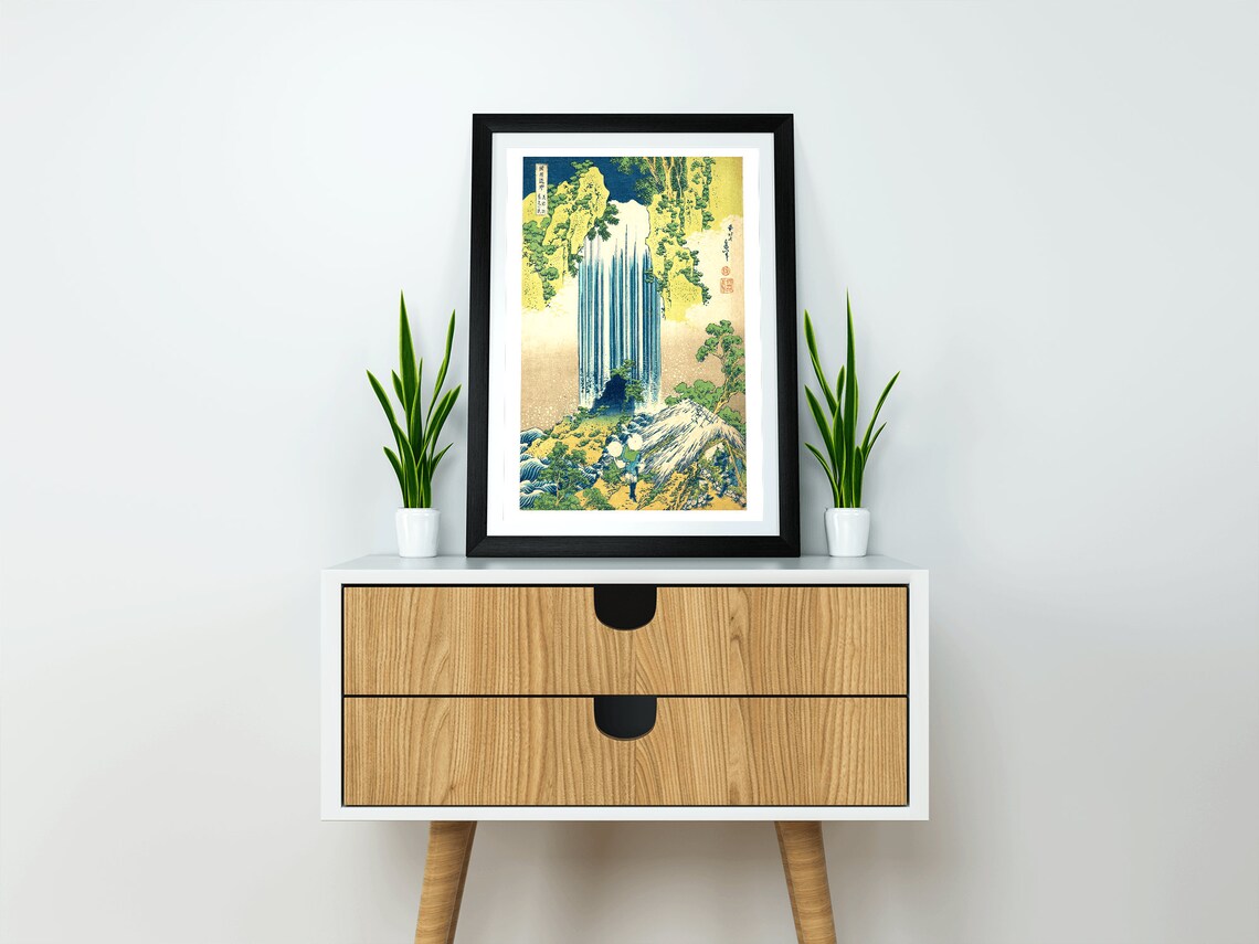 Hokusai YR Waterfall In Mino Province, Art Print - Image 2
