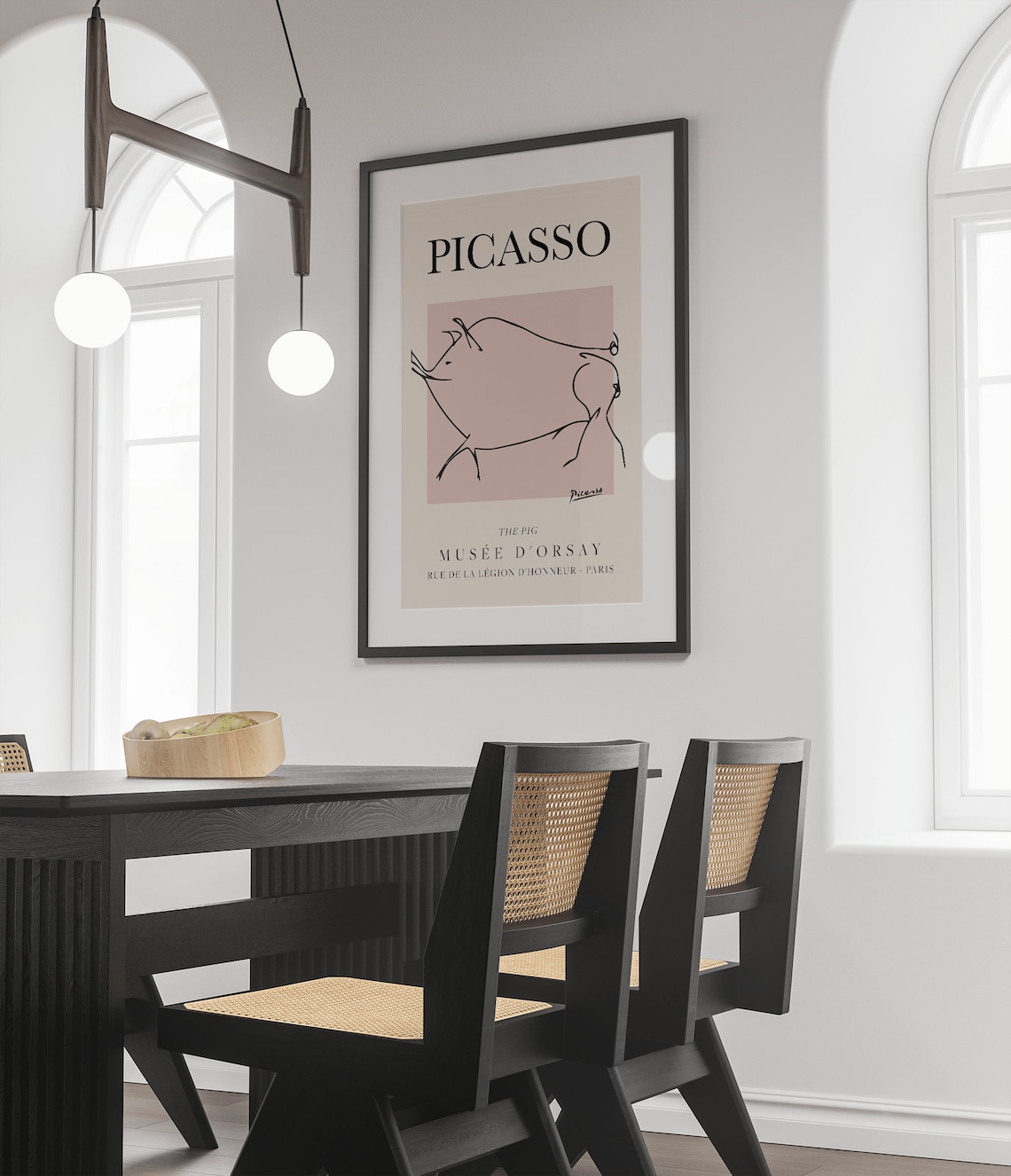 Picasso The Pig Exhibition Vintage Line Art Poster - Image 4