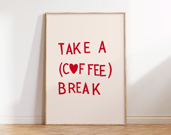 Coffee Art Print Kitchen Wall Art Print Minimalist Heart Print Coffee Poster Modern Coffee Aesthetic Kitchen Decor 1 Print