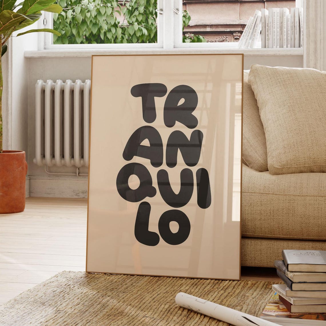 Tranquilo Playful Bubble Letter Retro Typography Wall Poster