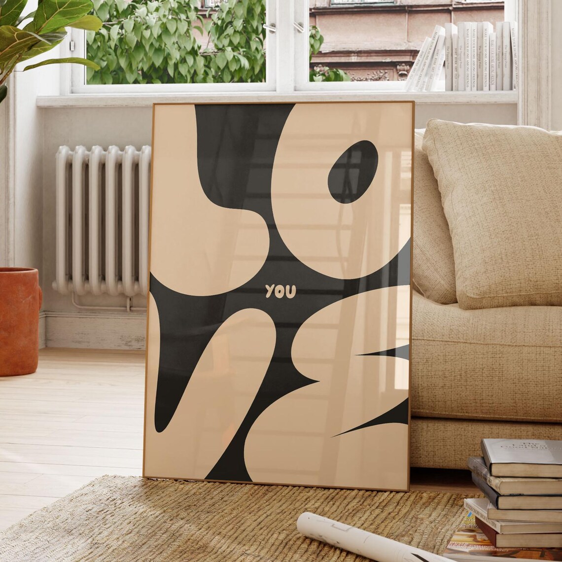 Love You Typography Poster, Modern Minimal Wall Art