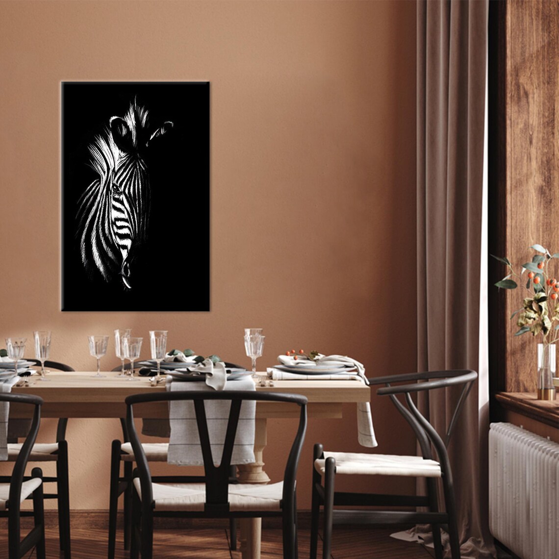 Abstract Zebra Art Print, Modern Animal Wall Decor