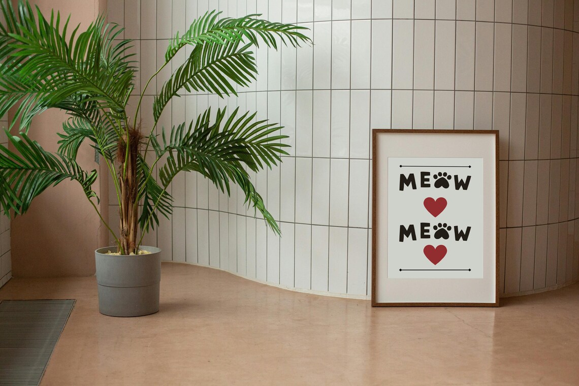Cute Cat-Themed Poster for Animal Lovers - Image 2