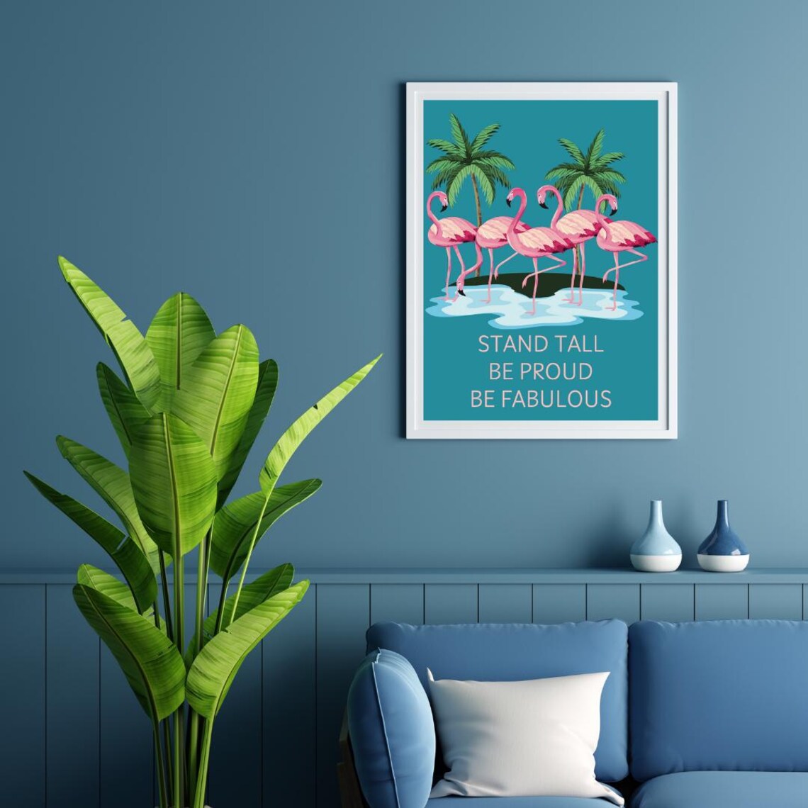 Flamingos Tropical Wildlife Art Print, Nature Lovers - Image 3
