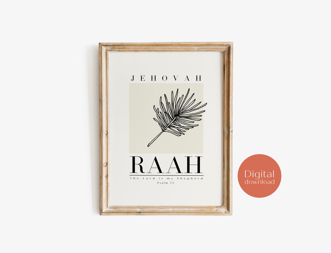 Jehovah Raah The Lord Is My Shepherd Psalm 23 Pine Art Print - Image 6