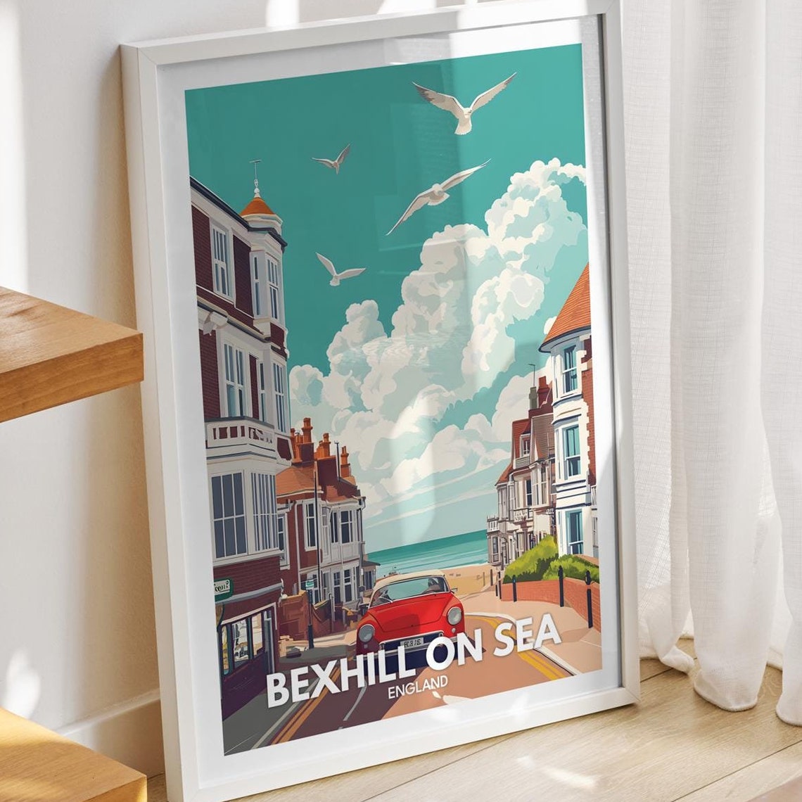 Bexhill On Sea Travel Print England Bexhill On Sea Travel Poster England Travel Poster United Kingdom Wall Art British Art Decor