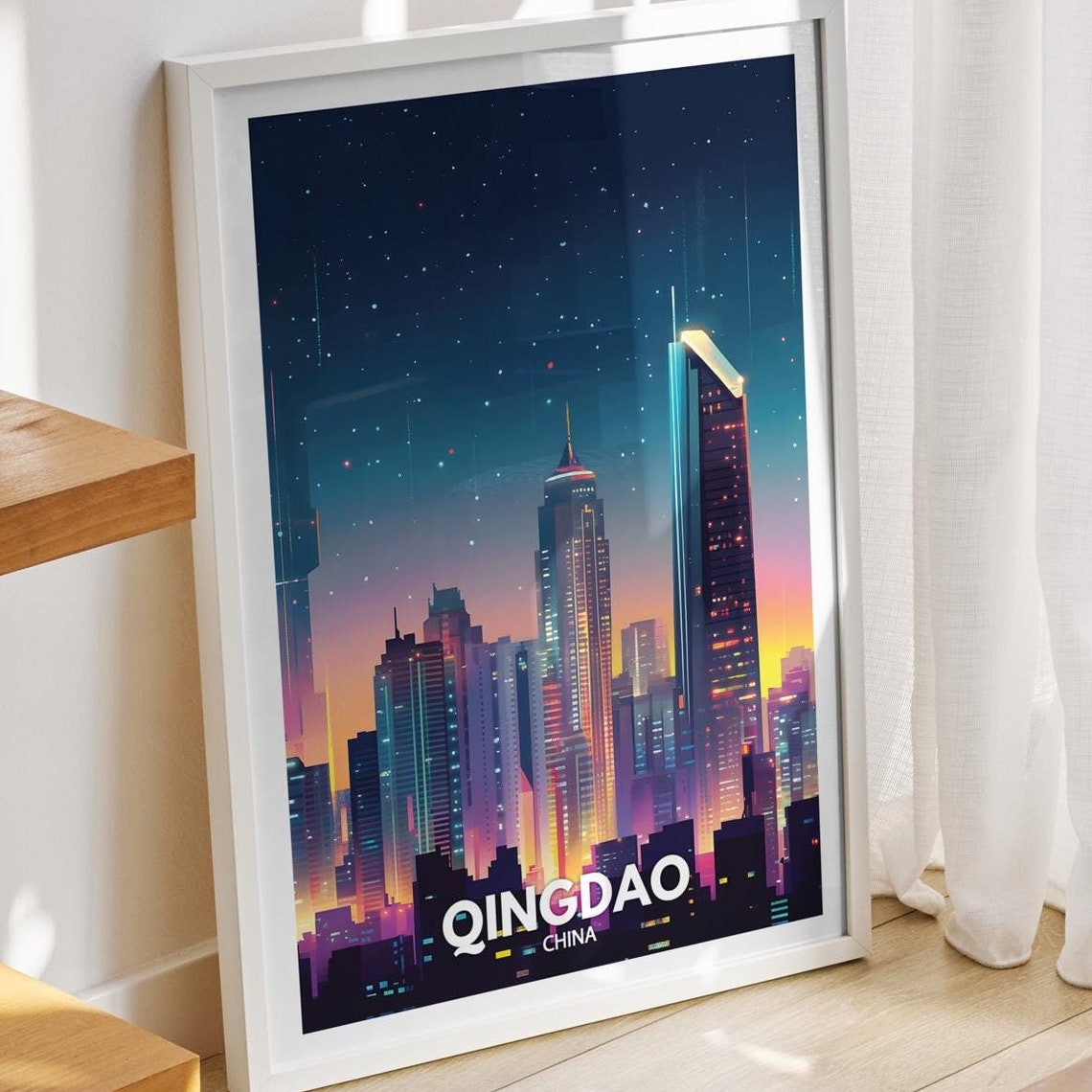 Qingdao Travel Print China Qingdao Travel Poster China Travel Poster China Cityscape Wall Art Unique City Art Decor