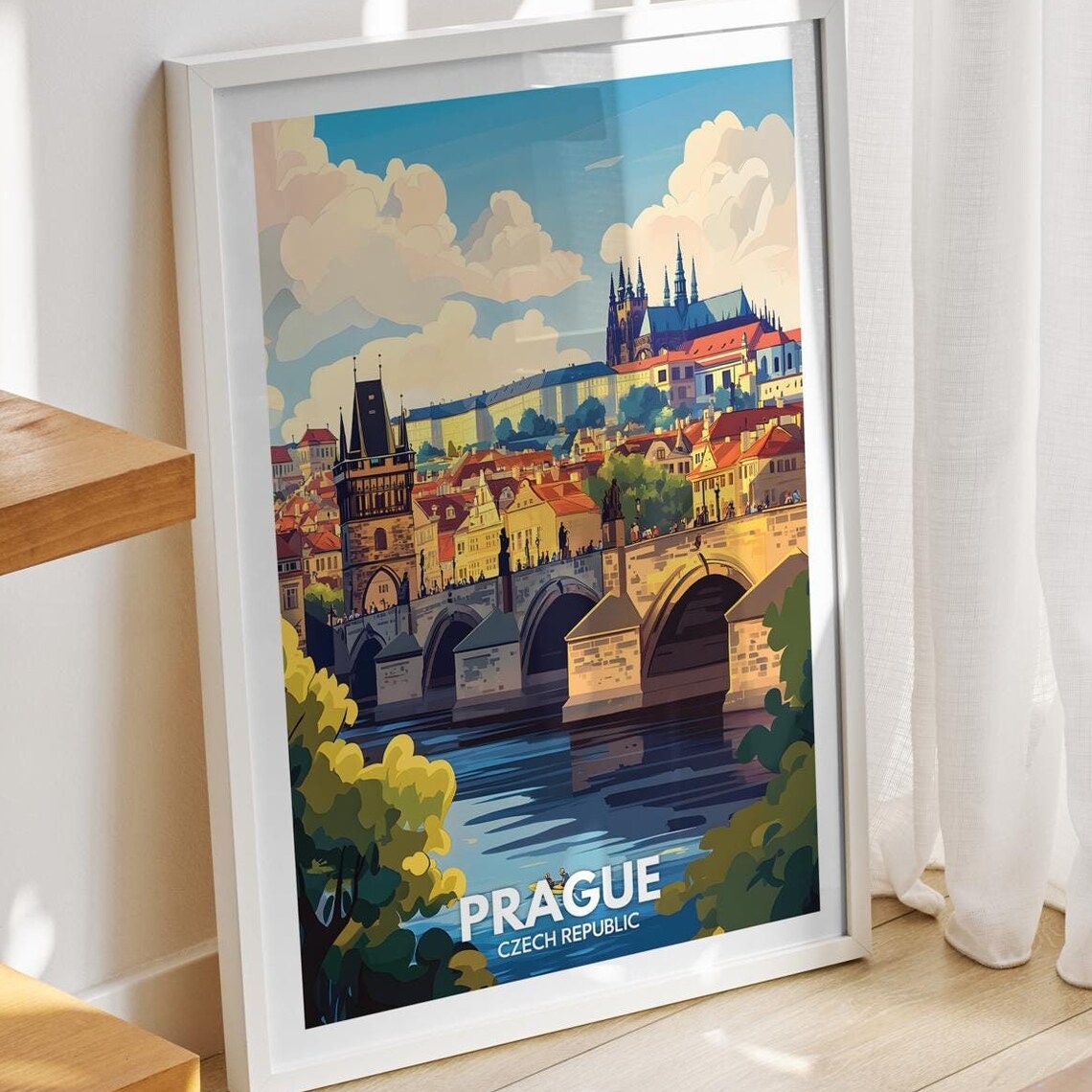 Prague Art Print Czech Republic Prague Travel Poster Czech Republic Travel Poster Czech Republic Cityscape Wall Unique City Decor