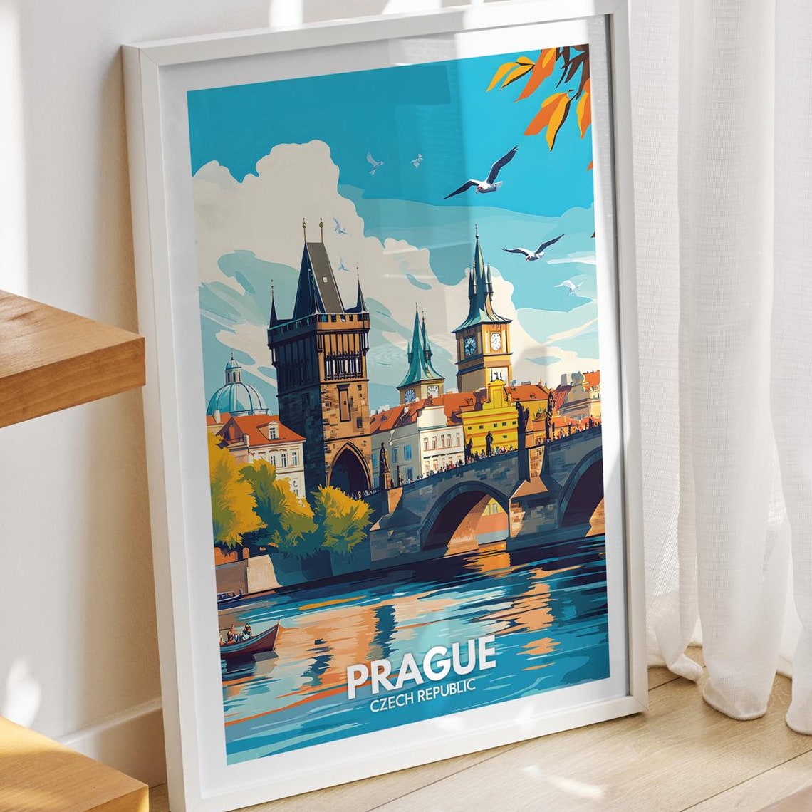 Prague Art Print Czech Republic Prague Travel Poster Czech Republic Travel Poster Czech Republic Cityscape Wall Art Unique City Decor