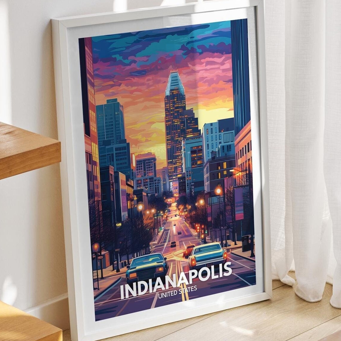 Indianapolis Travel Print United States Indianapolis Travel Poster United States Travel Poster United States Cityscape Wall Art Decor