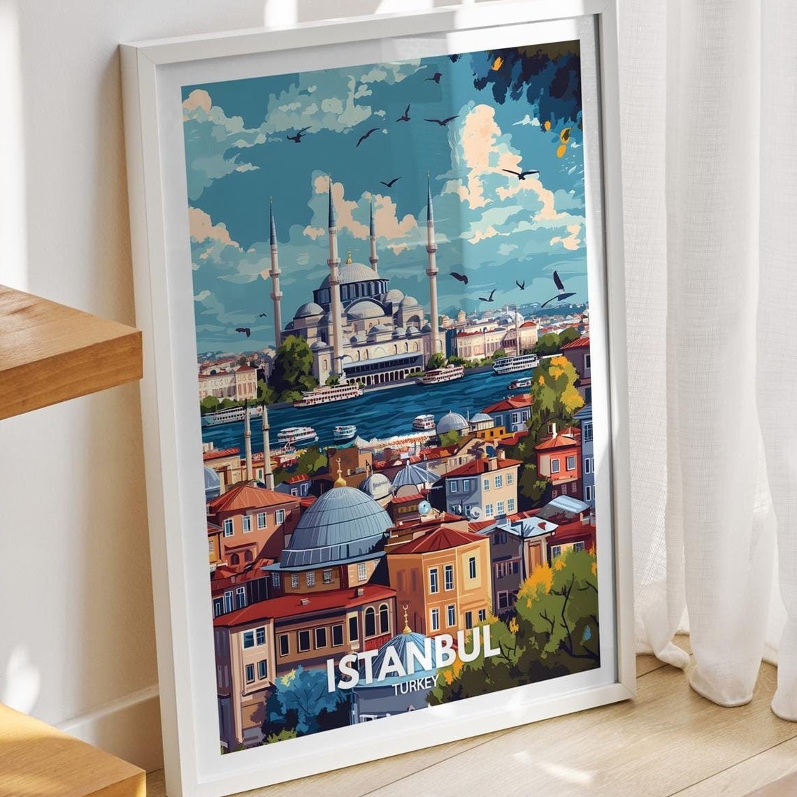 Istanbul Art Print Turkey Istanbul Travel Poster Turkey Travel Poster Turkey Cityscape Wall Art Unique City Art Decor