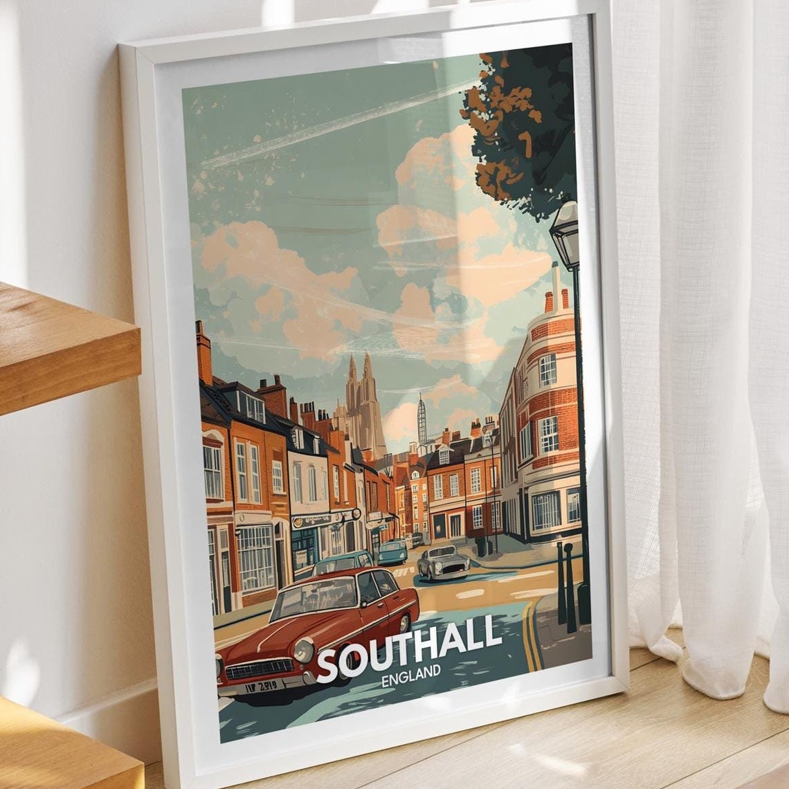 Southall Travel Print England Southall Travel Poster England Travel Poster United Kingdom Wall Art English Art Decor