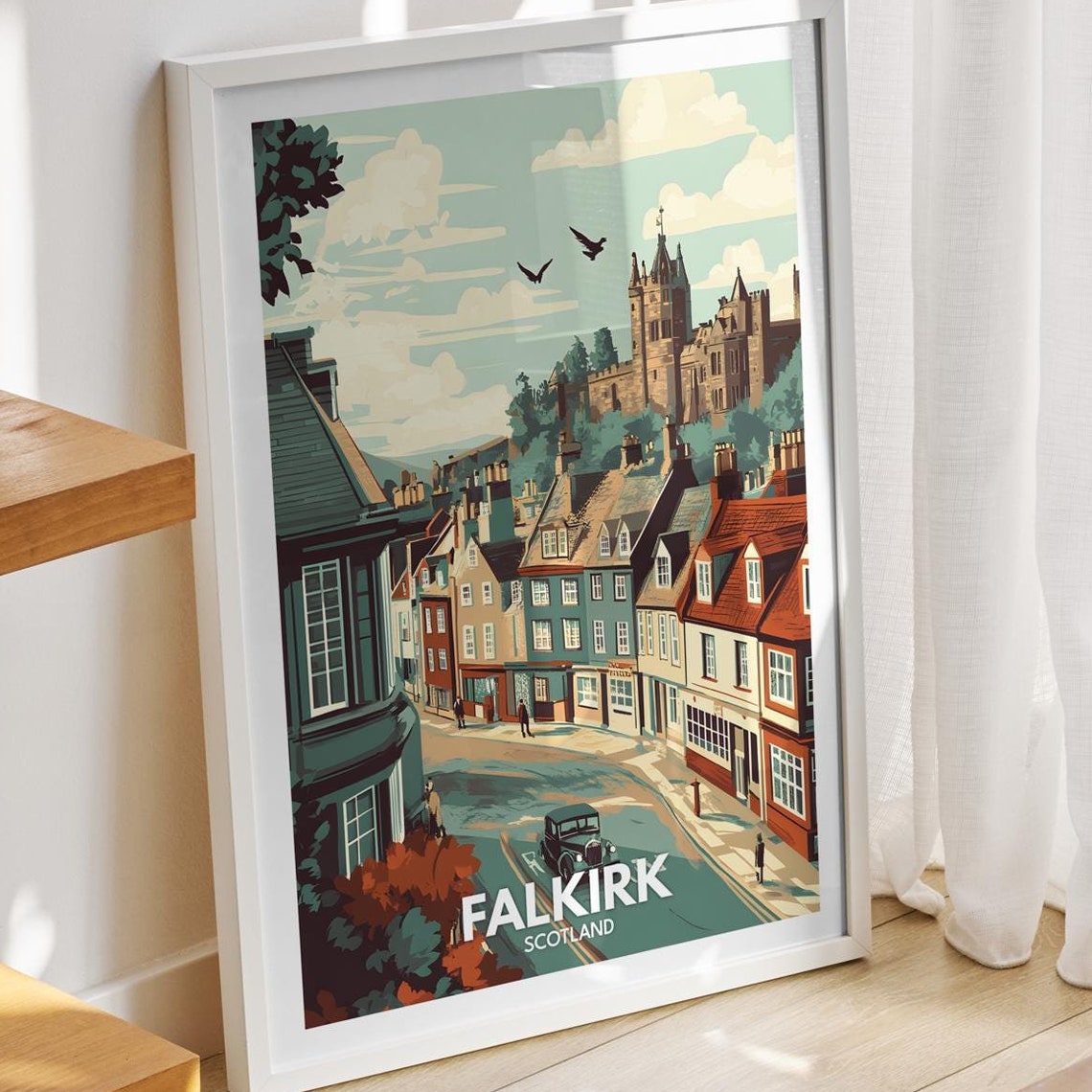 Falkirk Travel Print Scotland Falkirk Travel Poster Scotland Travel Poster United Kingdom Wall Art Scottish Art Decor