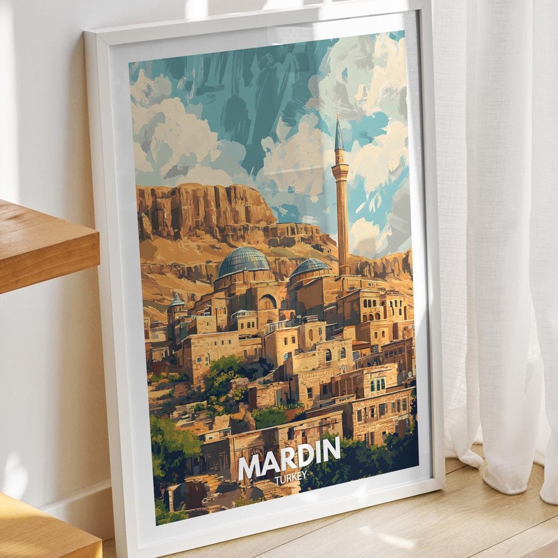 Mardin Travel Print Turkey Mardin Travel Poster Turkey Travel Poster Turkey Cityscape Wall Art Unique City Art Decor