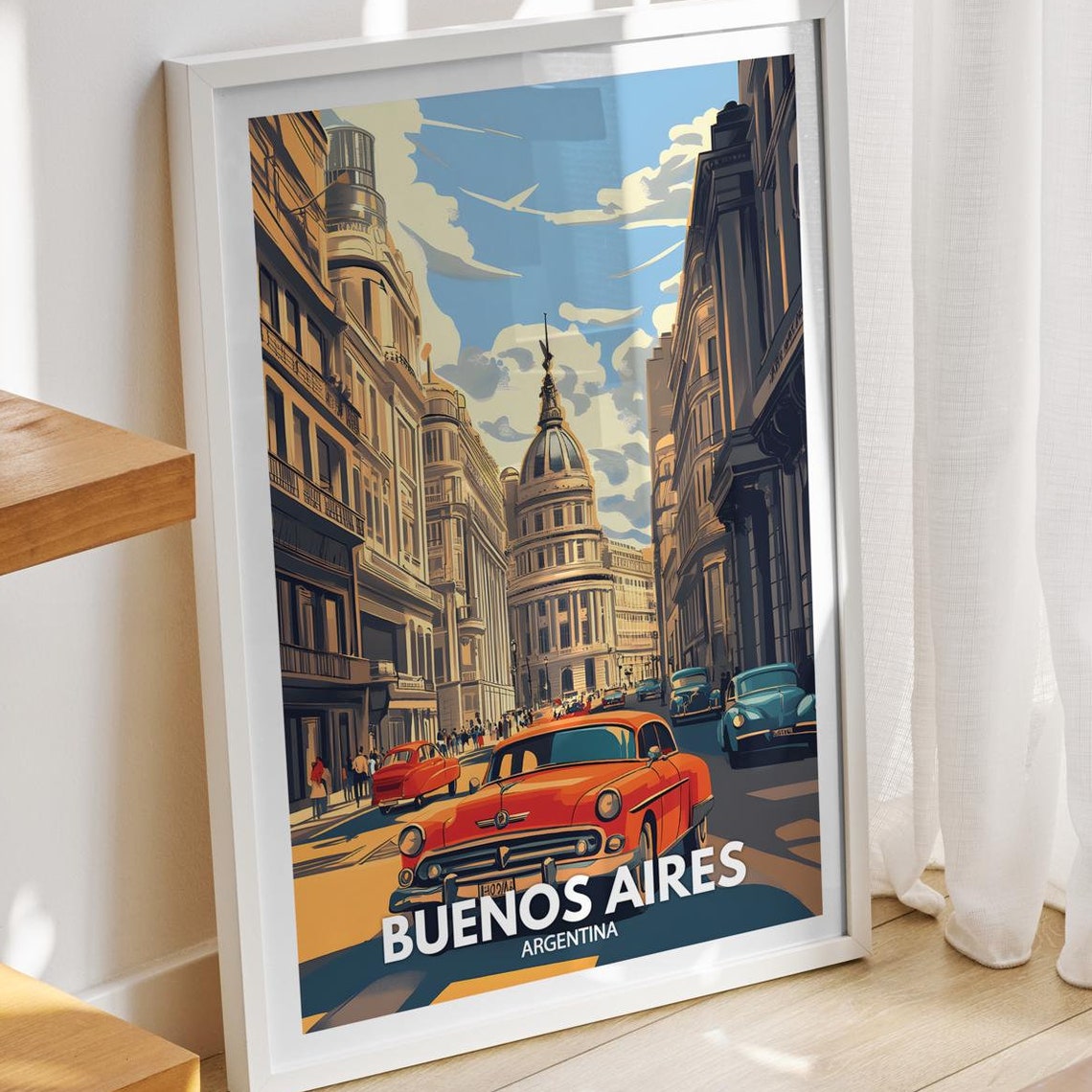 Buenos Aires Travel Print Argentina Buenos Aires Travel Poster Argentina Travel Poster Argentina Cityscape Wall Art Unique City Decor
