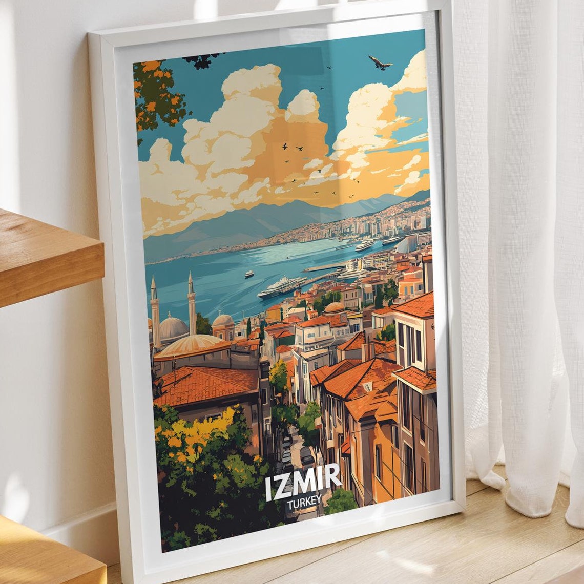 Izmir Travel Print Turkey Izmir Travel Poster Turkey Travel Poster Turkey Cityscape Wall Art Unique City Art Decor