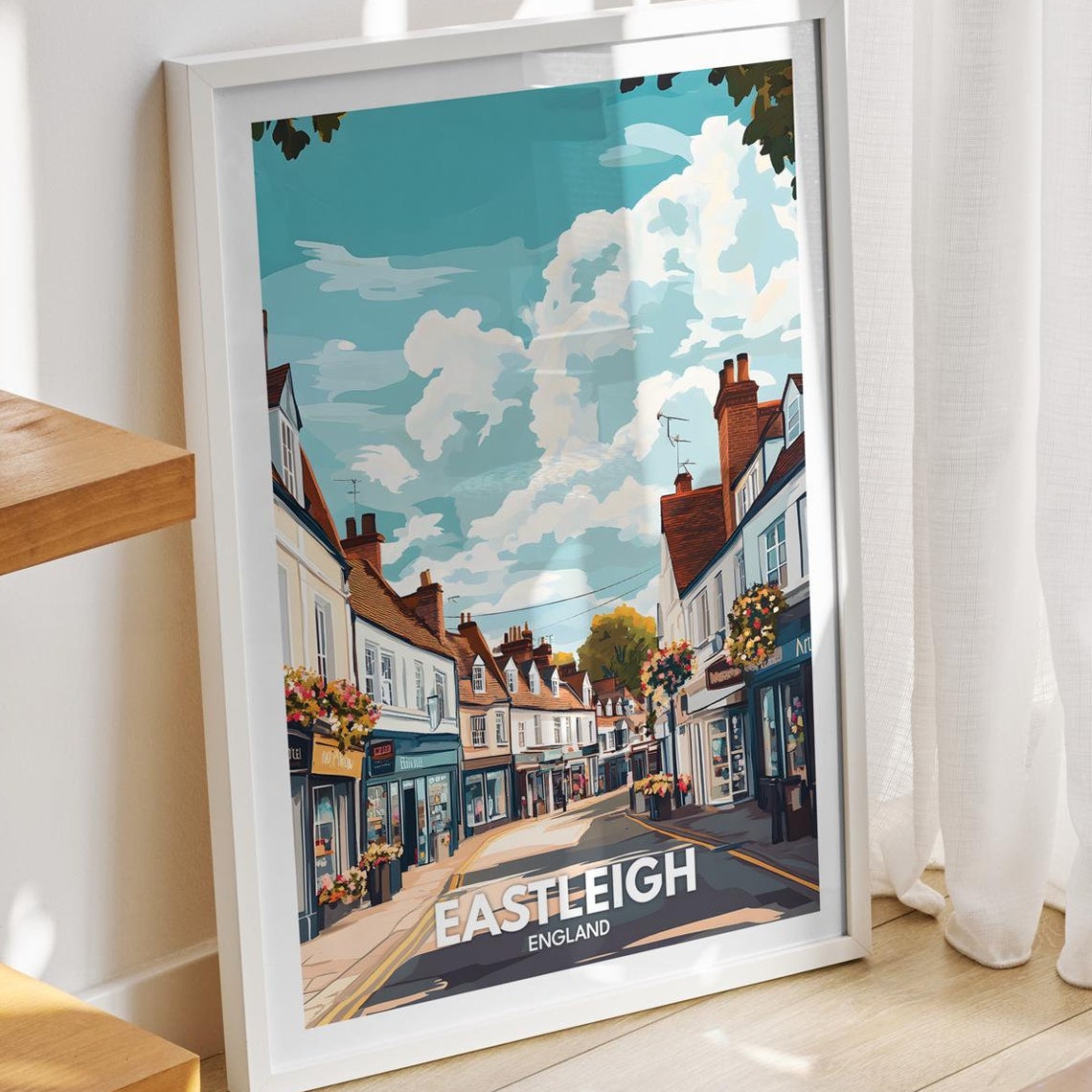 Eastleigh Travel Print England Eastleigh Travel Poster England Travel Poster United Kingdom Wall Art British Art Decor