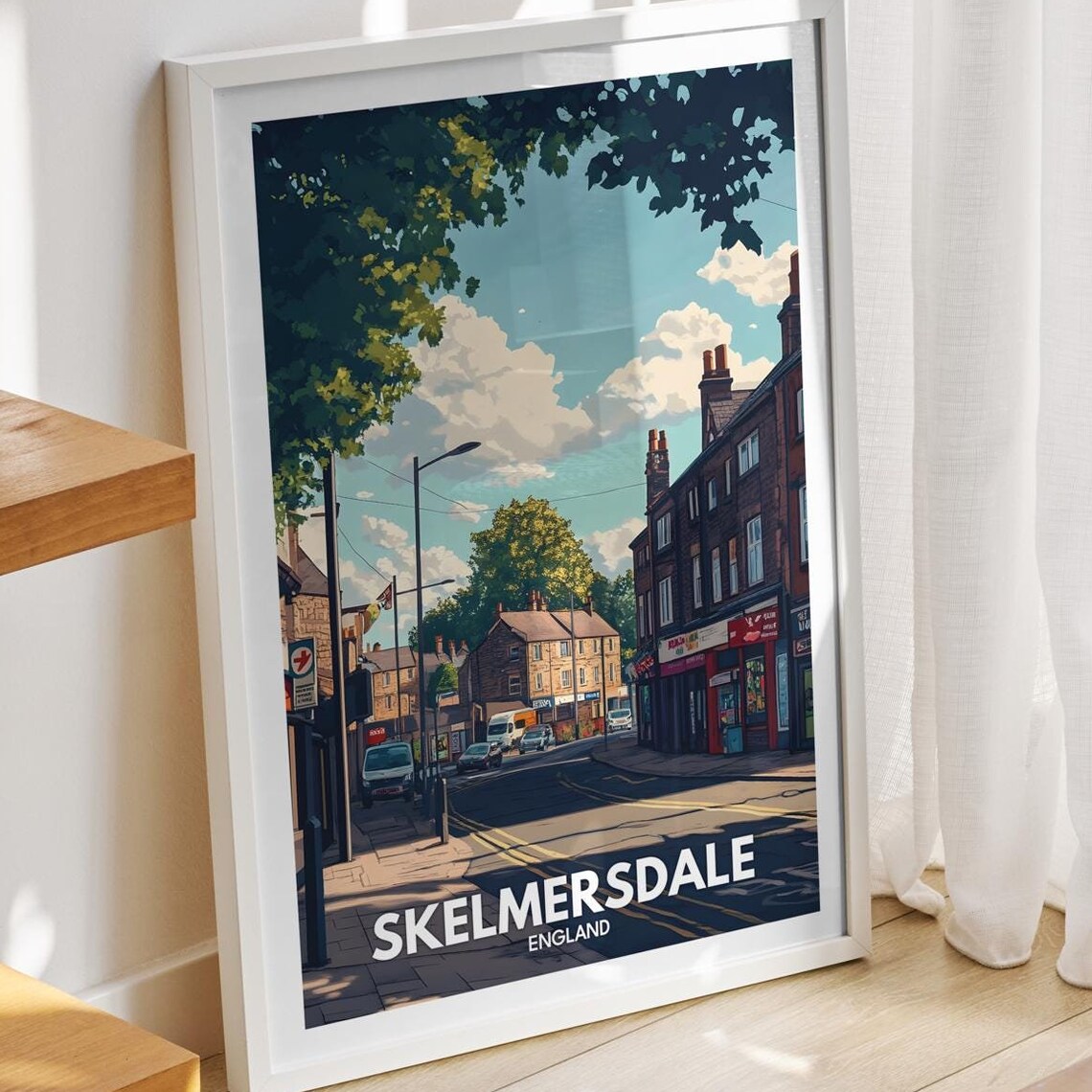 Skelmersdale Travel Print England Skelmersdale Travel Poster England Travel Poster United Kingdom Wall Art British Art Decor