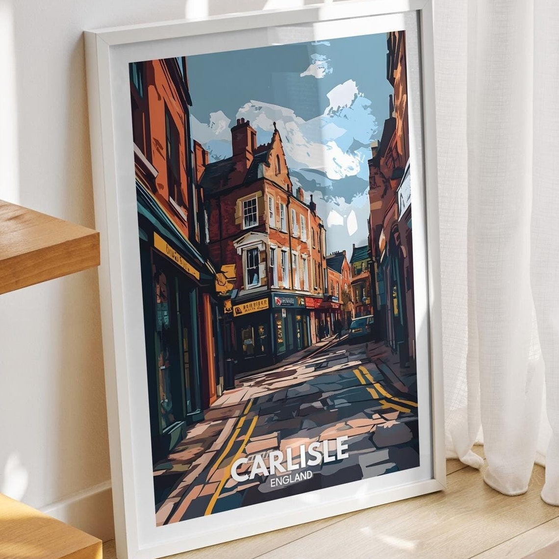 Carlisle Travel Print England Carlisle Travel Poster England Travel Poster United Kingdom Wall Art English Art Decor