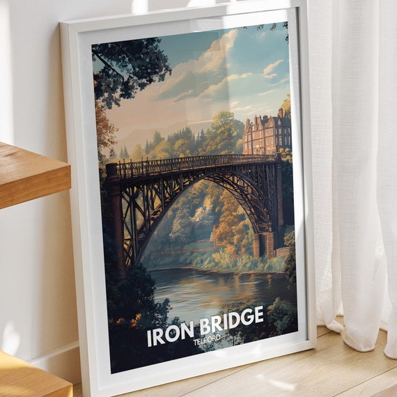 Iron Bridge Print Telford Iron Bridge Poster Telford Travel Art Poster Telford Wall Art Decor