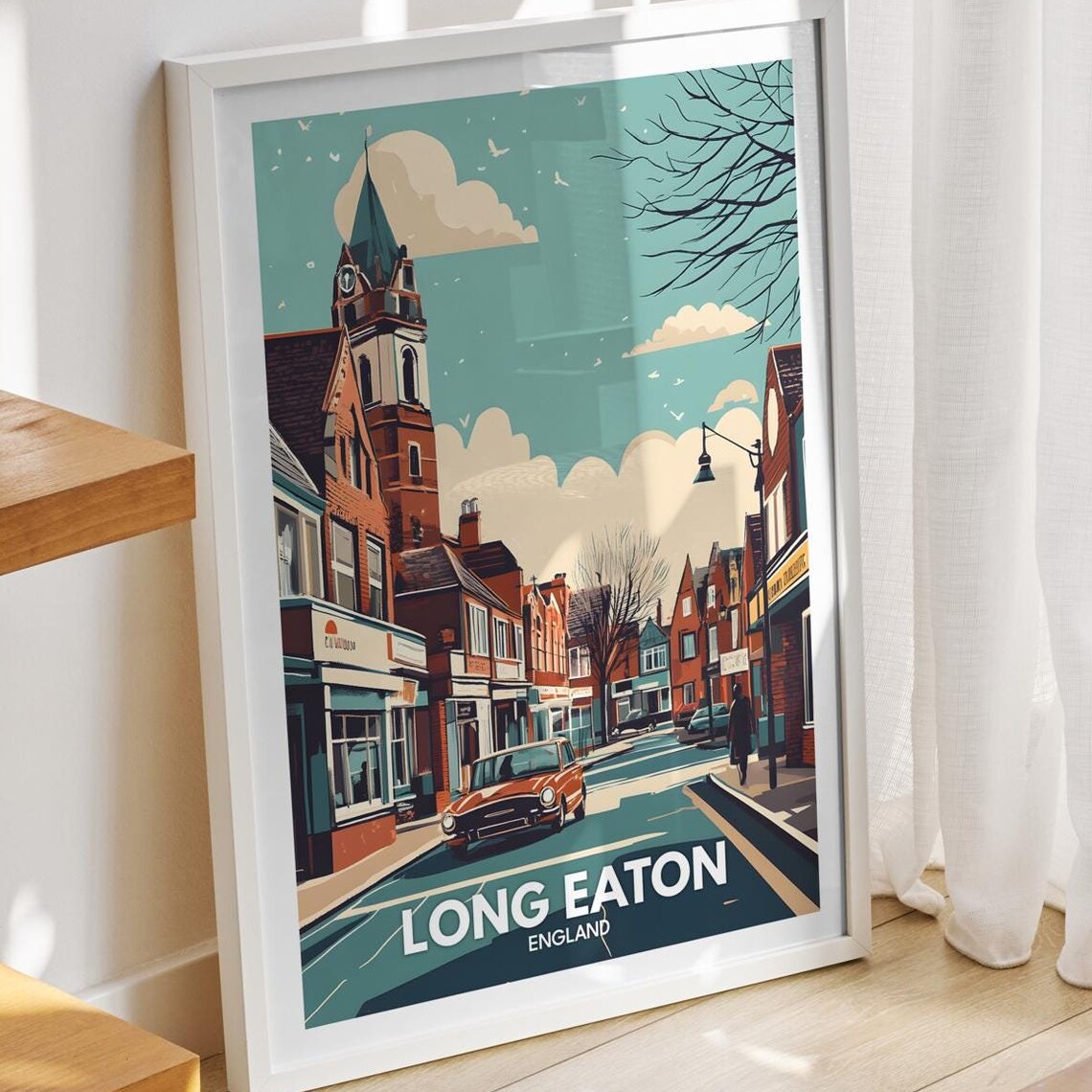 Long Eaton Travel Print England Long Eaton Travel Poster England Travel Poster United Kingdom Wall Art British Art Decor