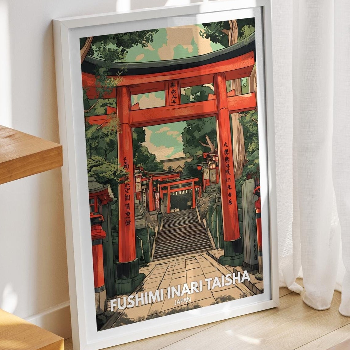 Fushimi Inari Taisha Print Japan Fushimi Inari Taisha Poster Japan Travel Art Poster Japan Wall Art Decor