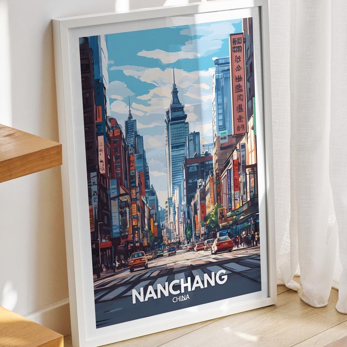 Nanchang Travel Print China Nanchang Travel Poster China Travel Poster China Cityscape Wall Art Unique City Art Decor