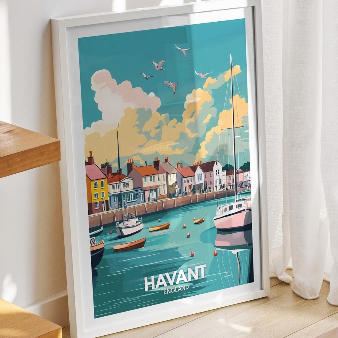 Havant Travel Print England Havant Travel Poster England Travel Poster United Kingdom Wall Art British Art Decor
