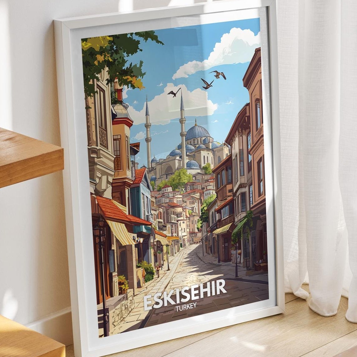 Eskisehir Travel Print Turkey Eskisehir Travel Poster Turkey Travel Poster Turkey Cityscape Wall Art Unique City Art Decor
