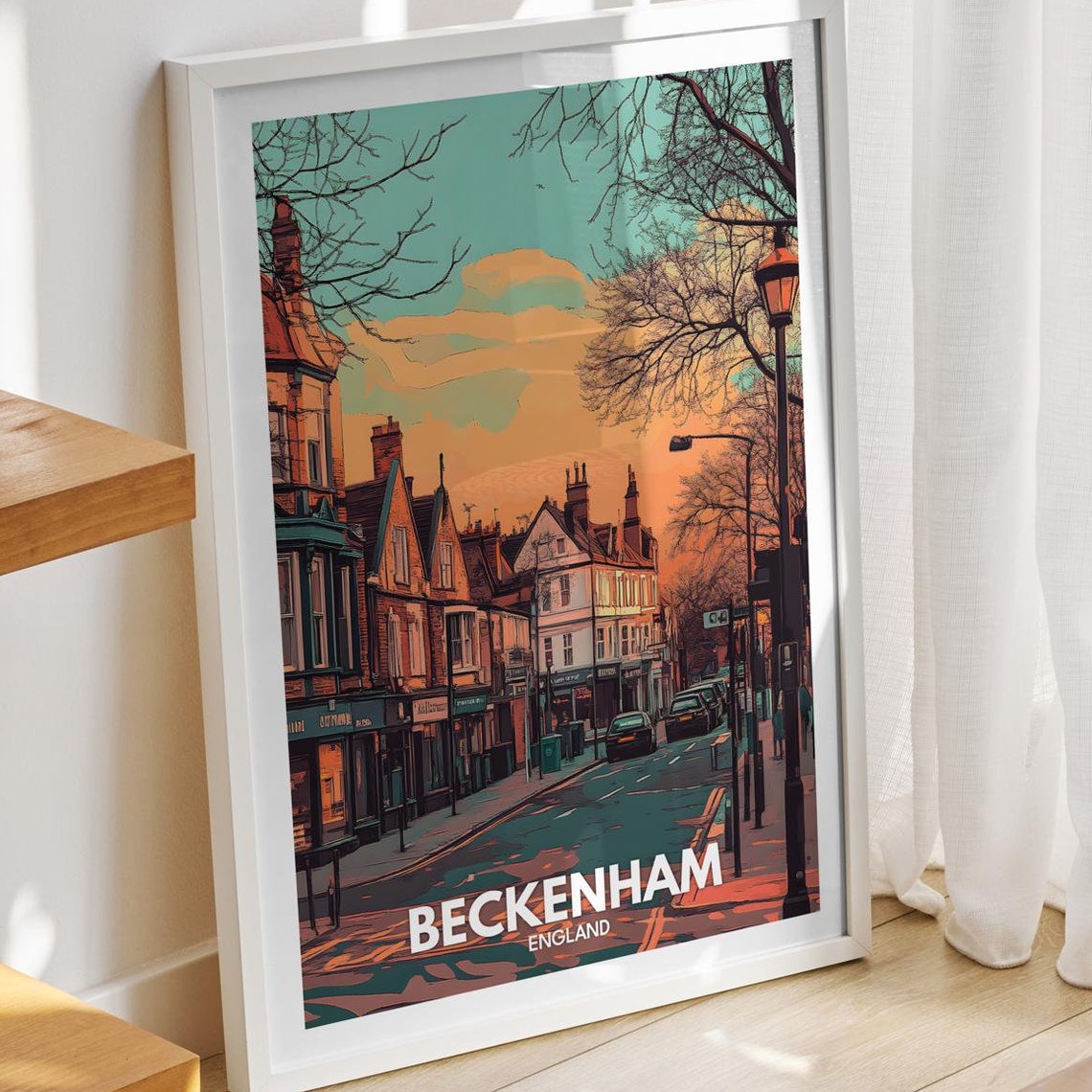 Beckenham Travel Print England Beckenham Travel Poster England Travel Poster United Kingdom Wall Art English Art Decor